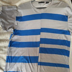 Men's DKNY Gray with Blue Stripes Cotton XXL Shirt